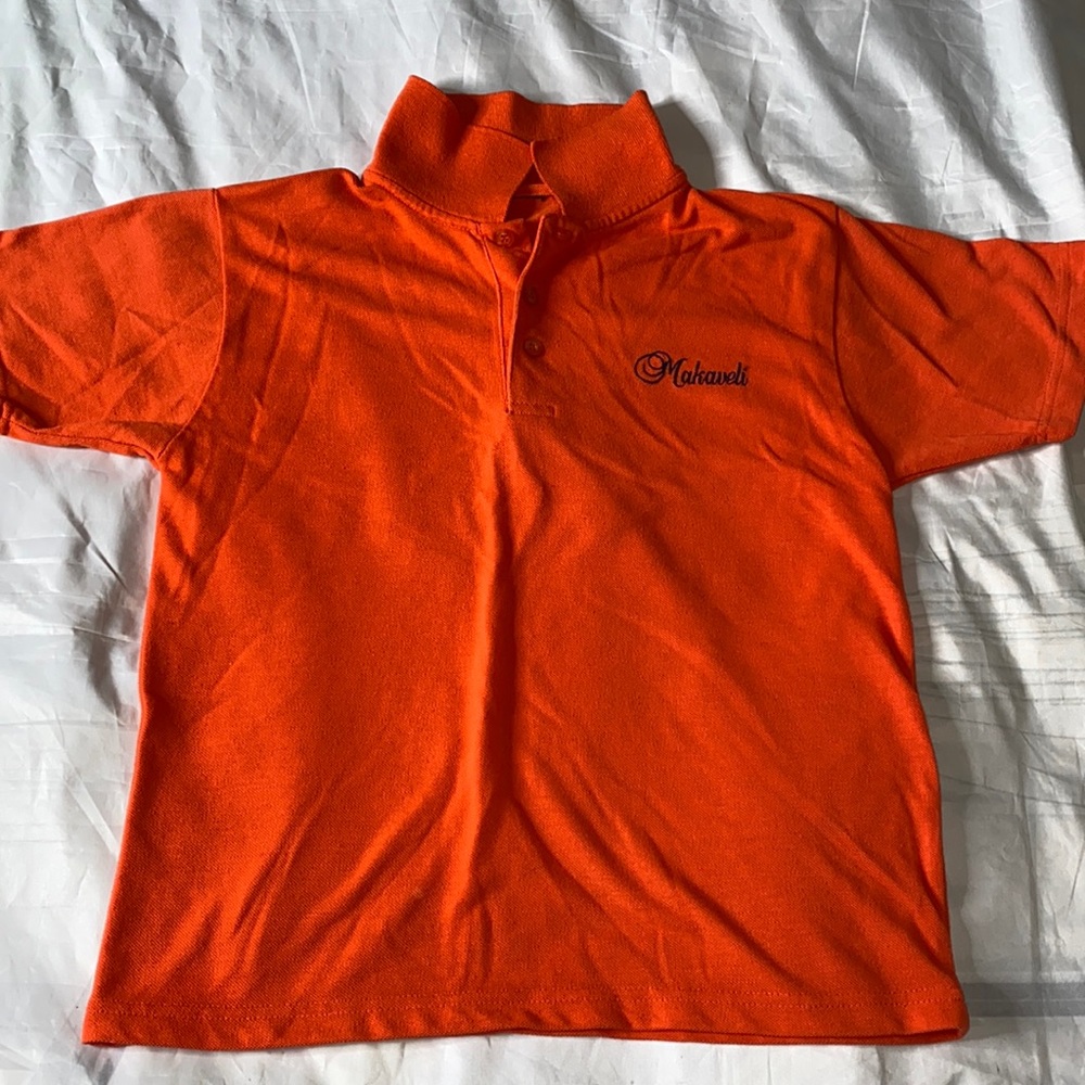Boys Youth Makaveli orange pull over shirt sleeve shirt.